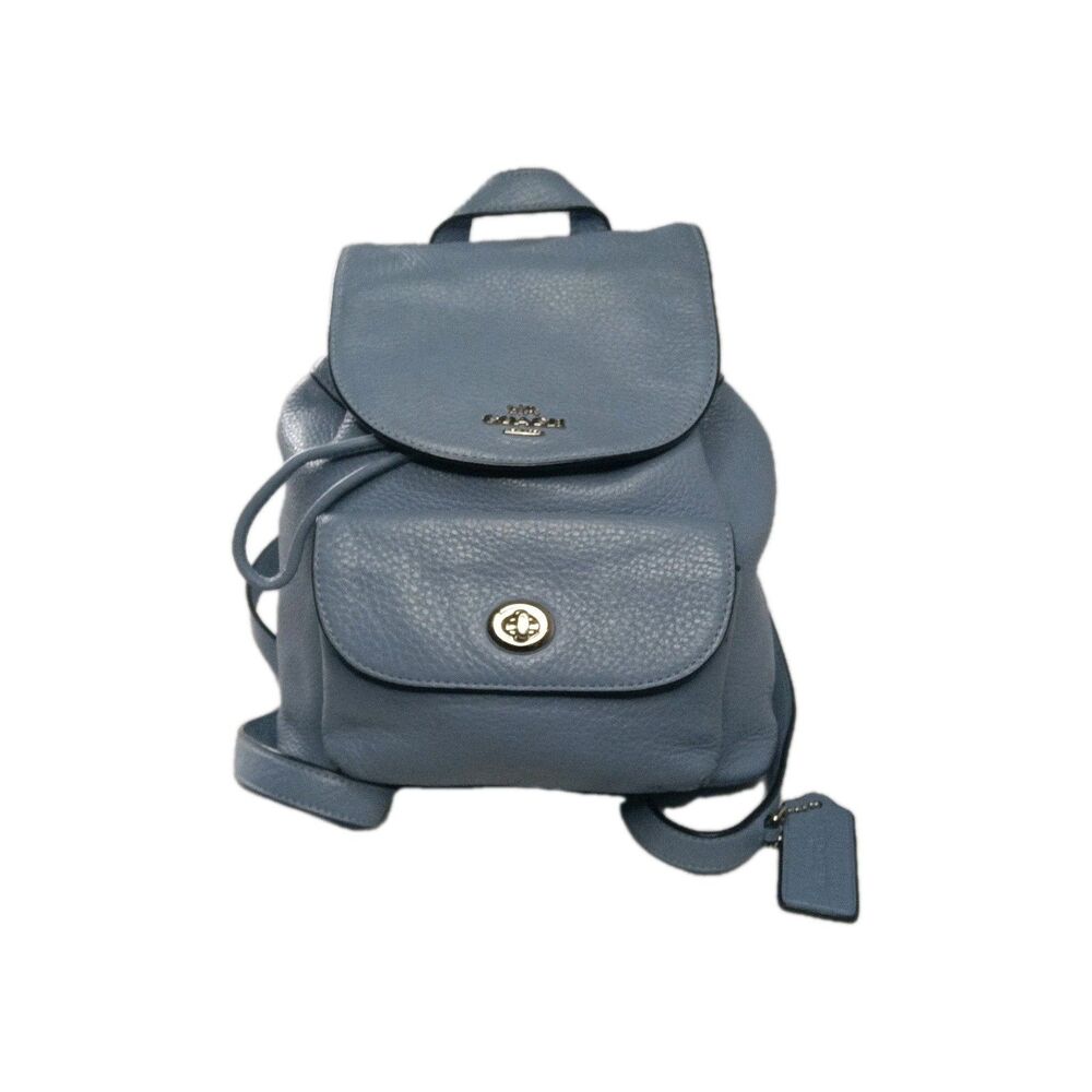 Coach Mini Billie Backpack all-leather Pale Blue F37621 - Picture 2 of 14